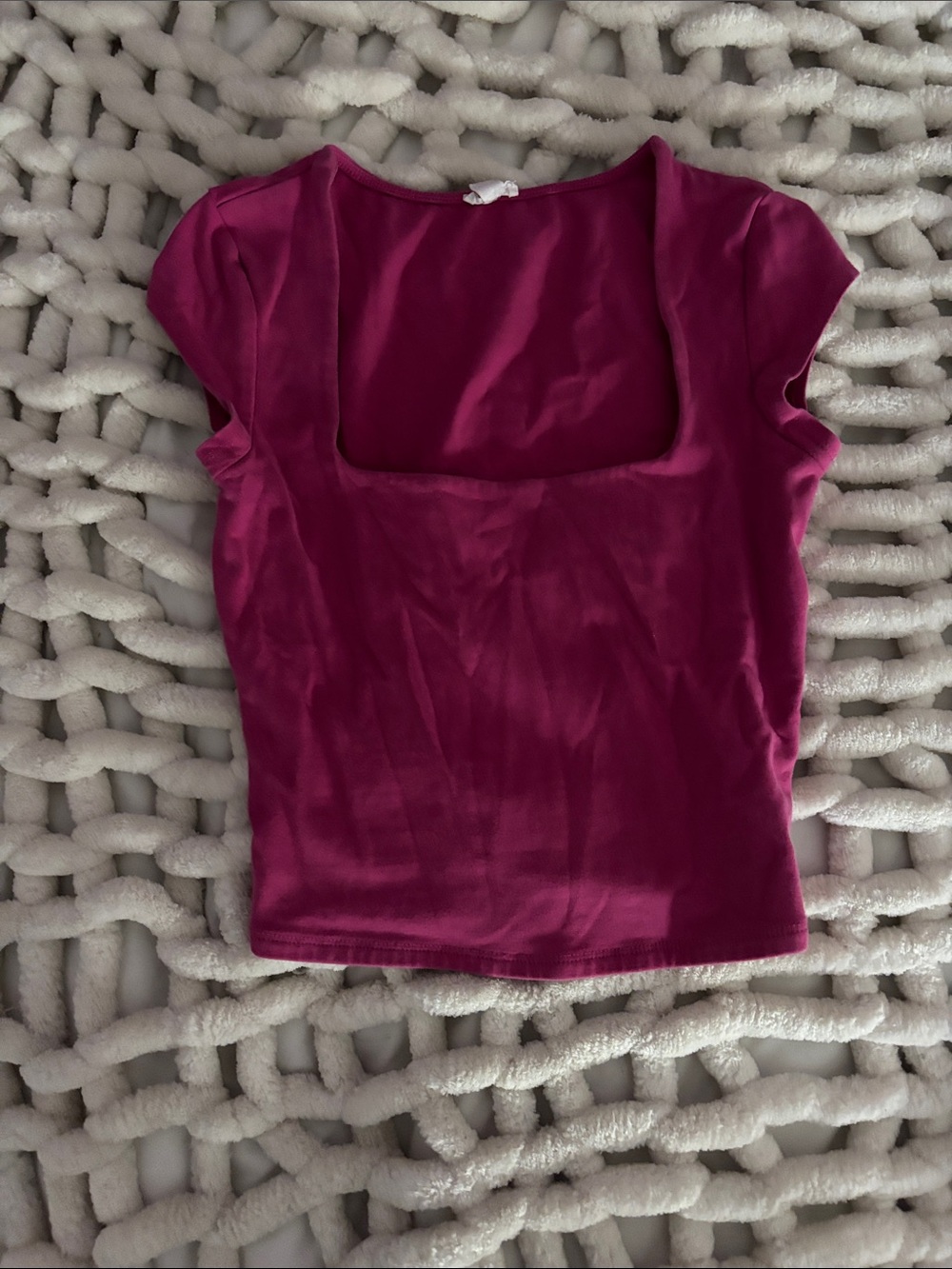 Garage Fuchsia Square Neck Crop Top